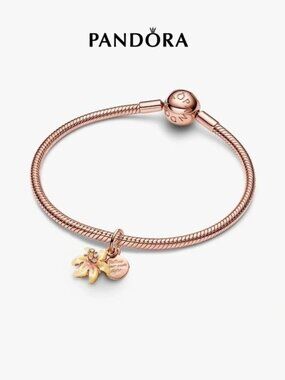Pandora Rose Gold Plated Bracelet with Flower Charm